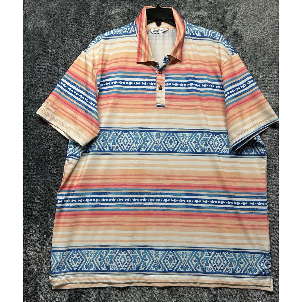Kenny Flowers Mens Size 2XL The Palmilla Short Sleeve Printed Polo Shirt (K5)